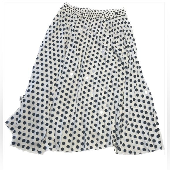 Topshop Spot Print Flared Midi Skirt Size 8 - Picture 4 of 4